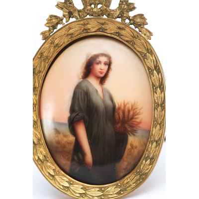 Плакетка «Руфь» в овальной рамке в стиле ампир. Германия Конец XIX века