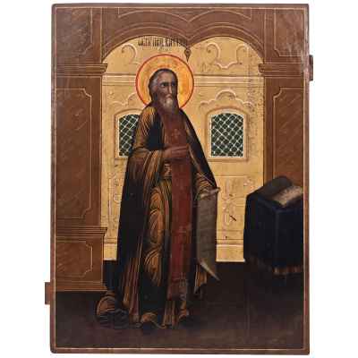 Икона Преп. Виталий Александрийский сер. XIX в. 51,2x38 см.  XIX век