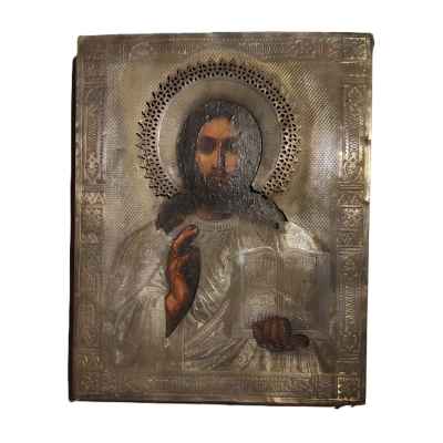 Икона в окладе и киоте «Господь Вседержитель» Москва около 1894 г