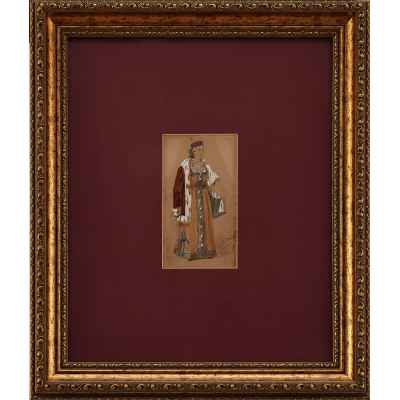 Театральный эскиз русского костюма Россия последняя четверть ХІХ века