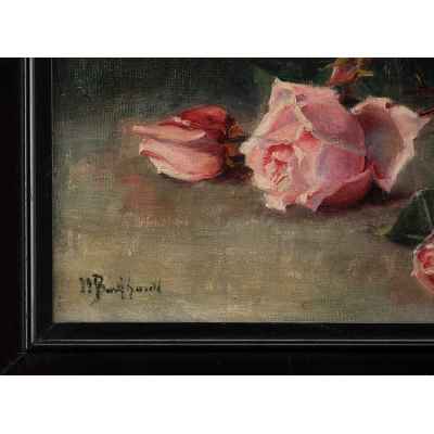 Картина «Натюрморт с розами и сиренью» Германия Начало XX века