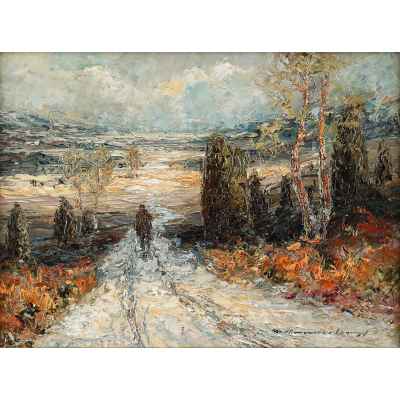 Пейзаж с путешественником Германия 1928