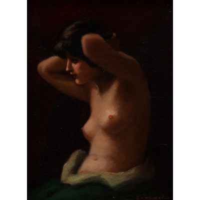 Картина «Обнаженная. Погрудный портрет.» Венгрия первая половина ХХ века