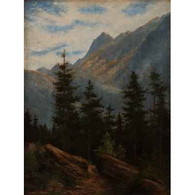 Горный пейзаж. Автор Gisela Bilgeri.  1908