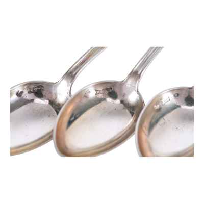 Набор чайных ложек серебро 800 пр. 131,5 гр. Австрия нач. ХХ в. фирма Випценса Карла Дуба, Вена (Австрия) после 1922 г