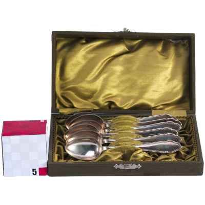 Набор чайных ложек серебро 800 пр. 131,5 гр. Австрия нач. ХХ в. фирма Випценса Карла Дуба, Вена (Австрия) после 1922 г