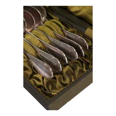 Набор чайных ложек серебро 800 пр. 131,5 гр. Австрия нач. ХХ в. фирма Випценса Карла Дуба, Вена (Австрия) после 1922 г