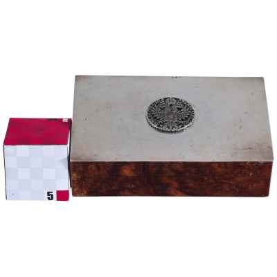 Коробка для сигар с талером Марии Терезии серебро 800 пр. Австрия после 1922 г. 10x16 см. Вена, Австрия после 1922 г