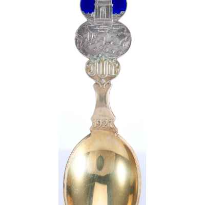 Коллекционная рождественская ложка серебро 925 пр, 46,1 гр. A. Michelsen Дания 1927 г. Дания 1927 г