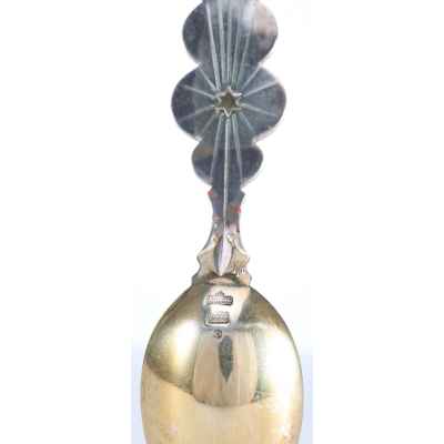 Коллекционная рождественская ложка серебро 925 пр, 46,1 гр. A. Michelsen Дания 1927 г. Дания 1927 г