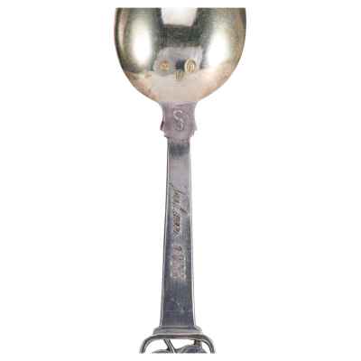 Коллекционная рождественская ложка серебро 925 пр, 42,1 гр. A. Michelsen Дания 1938 г.  1938