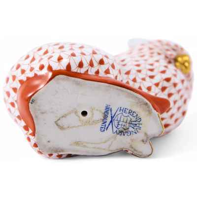 Скульптура Кот красный фарфор, Херенд (Herend) Венгрия 1960-86 гг. H-11,5 см. Херенд, Венгрия 1960-1970 гг