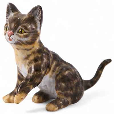 Скульптура Котенок фарфор, Аугартен (Augarten) Австрия 1990-е гг. Н-6 см. Аугартен, Австрия 1990-е гг