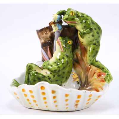 Ваза с двумя лягушками Pesпекк, Тюрингия 1878-1937 гг