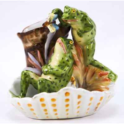 Ваза с двумя лягушками Pesпекк, Тюрингия 1878-1937 гг