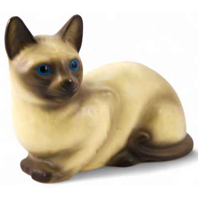 Скульптура Сиамская кошка фаянс, Италия сер. ХХ в. Н-11,5 см. Италия конец XX века