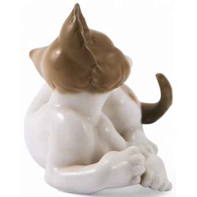 Скульптура Лежащий кот фарфор Lladro Factory Испания Н-8,5 см. Испания 