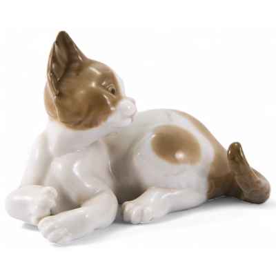 Скульптура Лежащий кот фарфор Lladro Factory Испания Н-8,5 см. Испания 