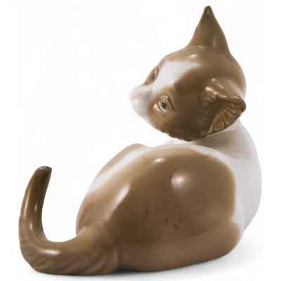 Скульптура Лежащий кот фарфор Lladro Factory Испания Н-8,5 см. Испания 