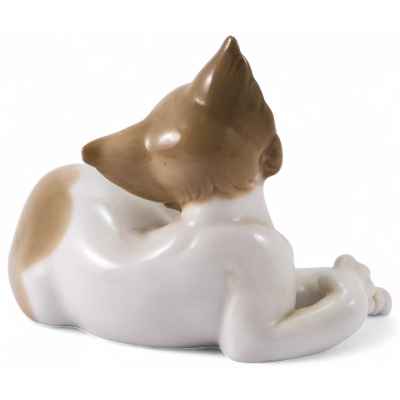 Скульптура Лежащий кот фарфор Lladro Factory Испания Н-8,5 см. Испания 