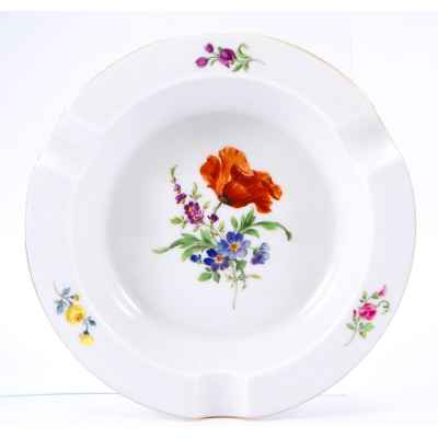 Пепельница Полевые цветы фарфор, Мейсен (Meissen) Германия сер. ХХ в. D-12,5 см. Мейсен, Германия после 1934 г