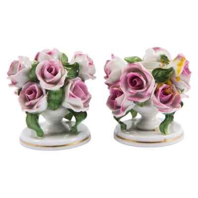 Парные подсвечники «Розы» Херенд, Венгрия 1960-начало 1970-гг
