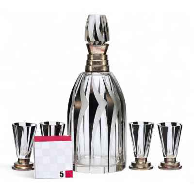 Графин и 4 рюмки Богемия Вторая четверть XX века