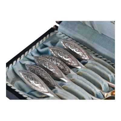 Набор кофейных ложек серебро 813 пр. 60 гр. Финляндия 1935 г. Хельсинки, Финляндия 1935