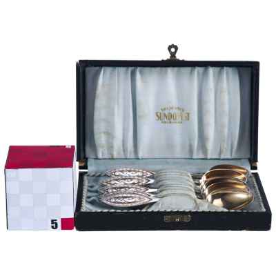 Набор кофейных ложек серебро 813 пр. 60 гр. Финляндия 1935 г. Хельсинки, Финляндия 1935