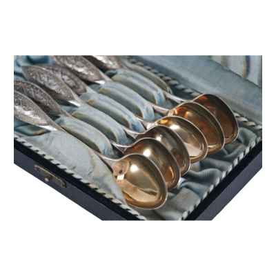 Набор кофейных ложек серебро 813 пр. 60 гр. Финляндия 1935 г. Хельсинки, Финляндия 1935