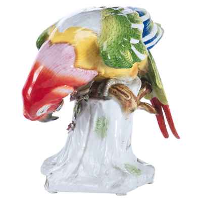 Скульптура Попугай фарфор, Ширхольц и сын (Schierholz) Германия 1951-72 гг. Н-11,5 см. Плауэ, Германия 1951-1972 гг