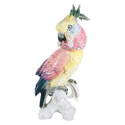 Скульптура Какаду фарфор, Karl Ens Германия 1920-40е гг. Н-35,5 см. Фолькштедт Рудольштадт. Карл Энц Середина XX века