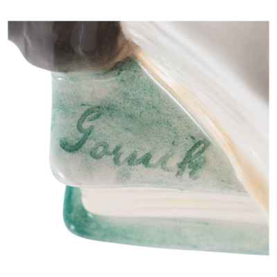 Скульптура Филин на книгах Goldscheider Австрия 1920-30 гг. Н-25,1 см. Вена, Австрия 1920-1930 гг