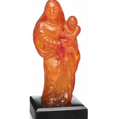 Скульптура янтарная «Богоматерь с младенцем» Европа XIX век