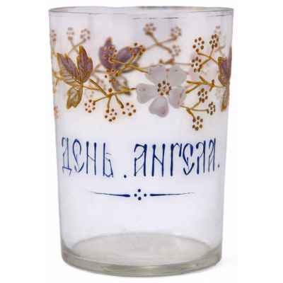 Стакан День ангела Российская Империя стекло эмаль кон. XIX - нач. XX вв. Россия Начало XX века