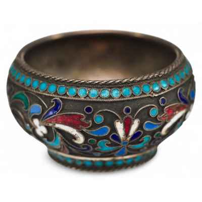 Солонка с клеймами серебряная Москва 1890-е гг