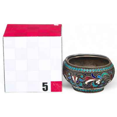 Солонка с клеймами серебряная Москва 1890-е гг