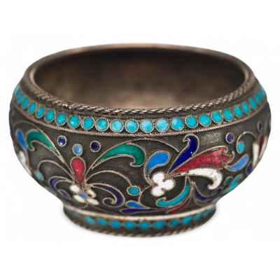 Солонка с клеймами серебряная Москва 1890-е гг