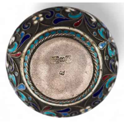 Солонка с клеймами серебряная Москва 1890-е гг