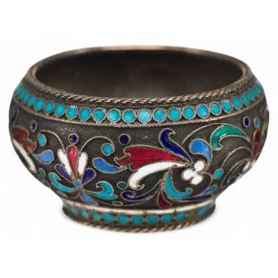 Солонка с клеймами серебряная Москва 1890-е гг