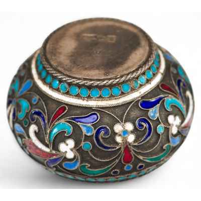 Солонка с клеймами серебряная Москва 1890-е гг