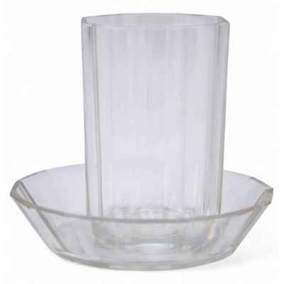 Стакан с блюдцем граненый Мальцевский стекольный завод Российская Империя кон. 19 - нач. 20 вв. Россия. Завод Мальцевых Конец XIX века