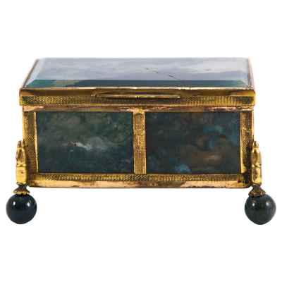 Шкатулка из агата и бронзы Урал конец XIX — начало XX вв