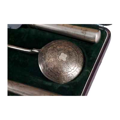 Столовый набор Эгоист Хлебников в родной коробке 84 пр. Варыпаев 1878-94 гг. Москва 1878-1894 гг