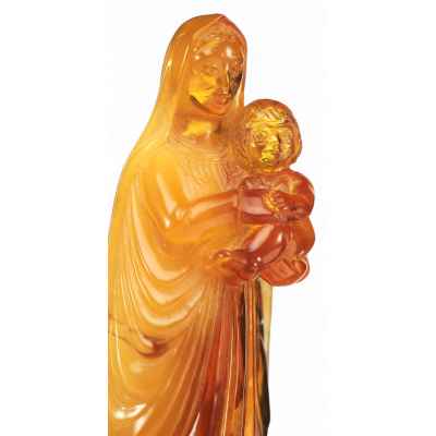 Скульптура «Богоматерь с младенцем» янтарная Европа XIX век