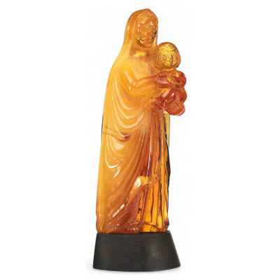 Скульптура «Богоматерь с младенцем» янтарная Европа XIX век