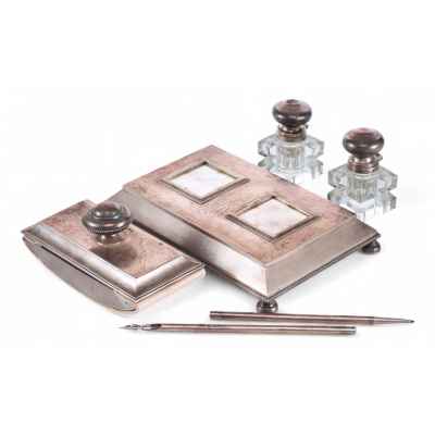 Письменный набор серебро 84 пр. И.П. 1914 г. Москва около 1908 г