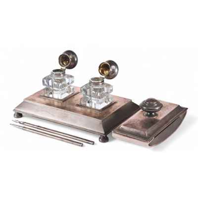 Письменный набор серебро 84 пр. И.П. 1914 г. Москва около 1908 г