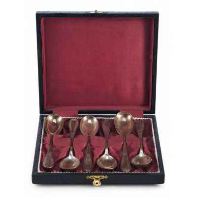 Набор чайных ложек серебро 800 пр. 1ХХ гр. J D Австрия нач. ХХ в. Австро-Венгрия последняя четверть XIX - начало ХХ вв