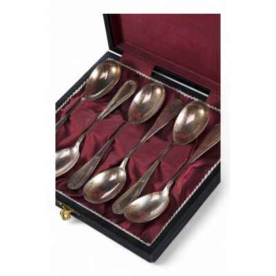 Набор чайных ложек серебро 800 пр. 1ХХ гр. J D Австрия нач. ХХ в. Австро-Венгрия последняя четверть XIX - начало ХХ вв